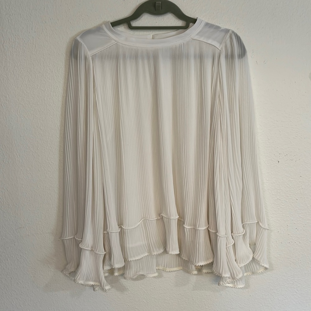 English Factory white long sleeve blouse